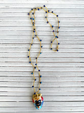 Cargar imagen en el visor de la galería, COLLAR LARGO TESTA DI MORO blue navy &amp; black