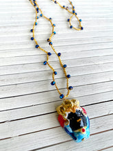 Cargar imagen en el visor de la galería, COLLAR LARGO TESTA DI MORO blue navy &amp; black
